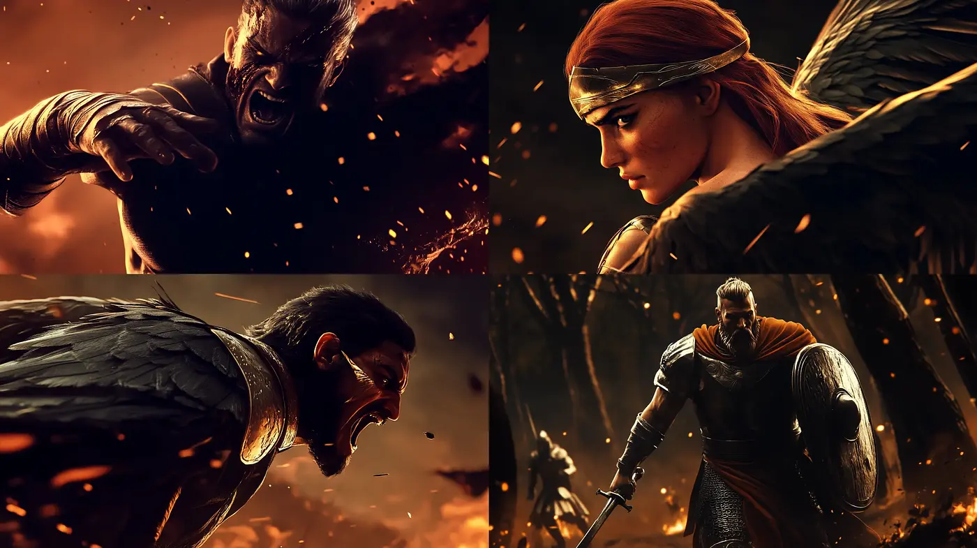 Epic Cinematic Artistry with a Mythological Essence - Midjourney sref style