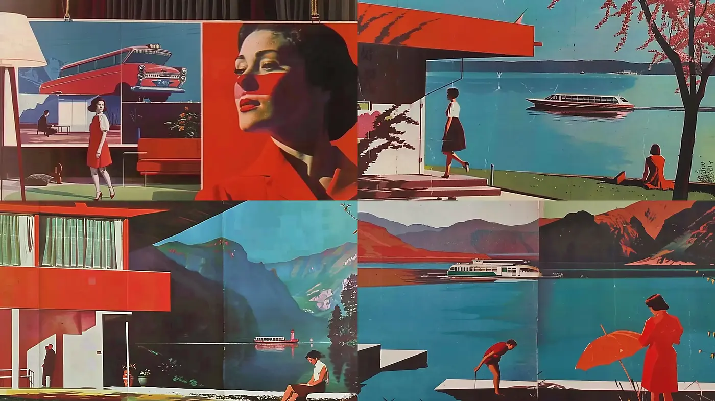 Retro-Futuristic Serenity: A Homage to Mid-Century Modern Aesthetics - Midjourney sref style