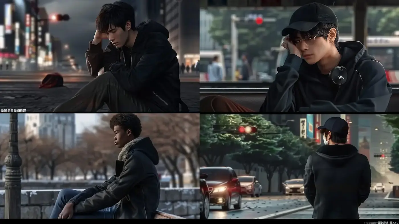 Urban Solitude with a Realistic Touch - Midjourney sref style
