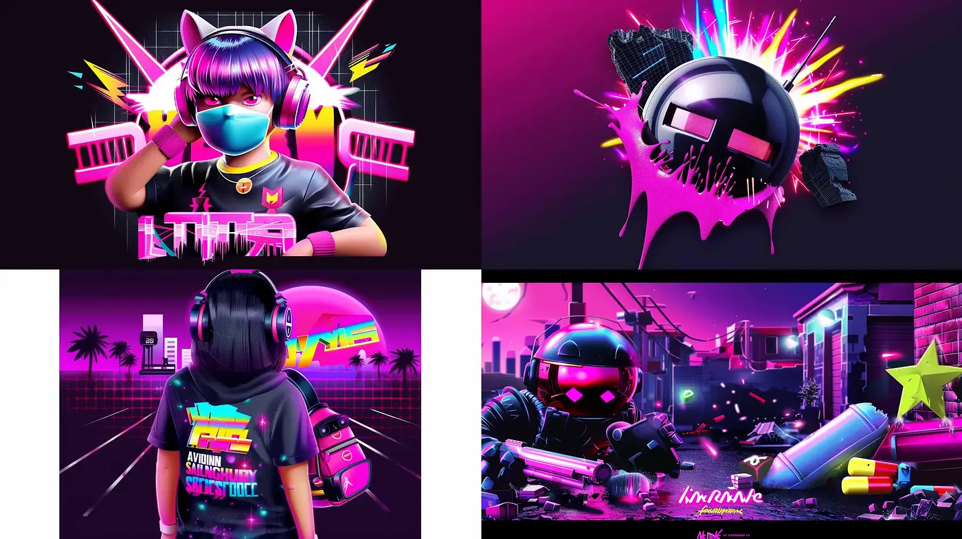 Synthwave Resurgence: A Neo-Retro Digital Dreamscape - Midjourney sref style