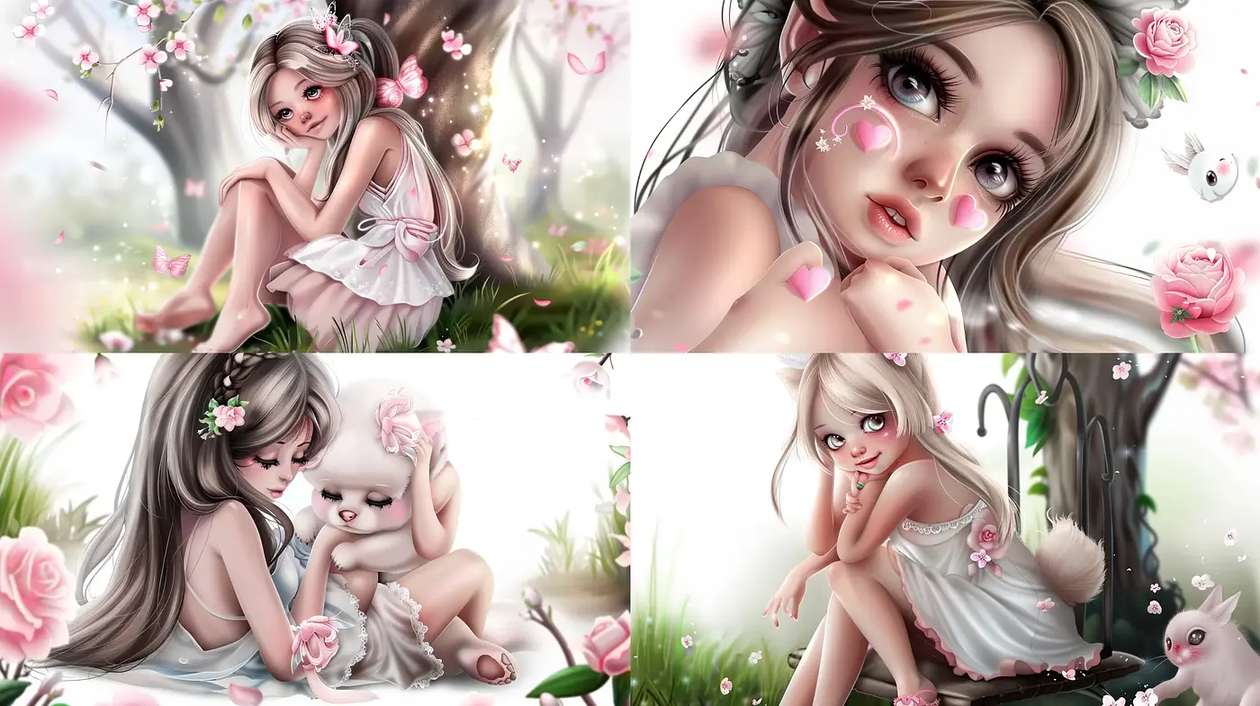 Enchanting Whimsy: A Pastel Dream of Ethereal Innocence and Poetic Nature - Midjourney sref style