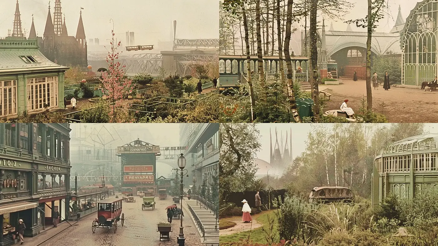 Ephemeral Sepia Townscapes: Consistent Melancholic Hues throughout Stylized Urban Sceneries - Midjourney sref style