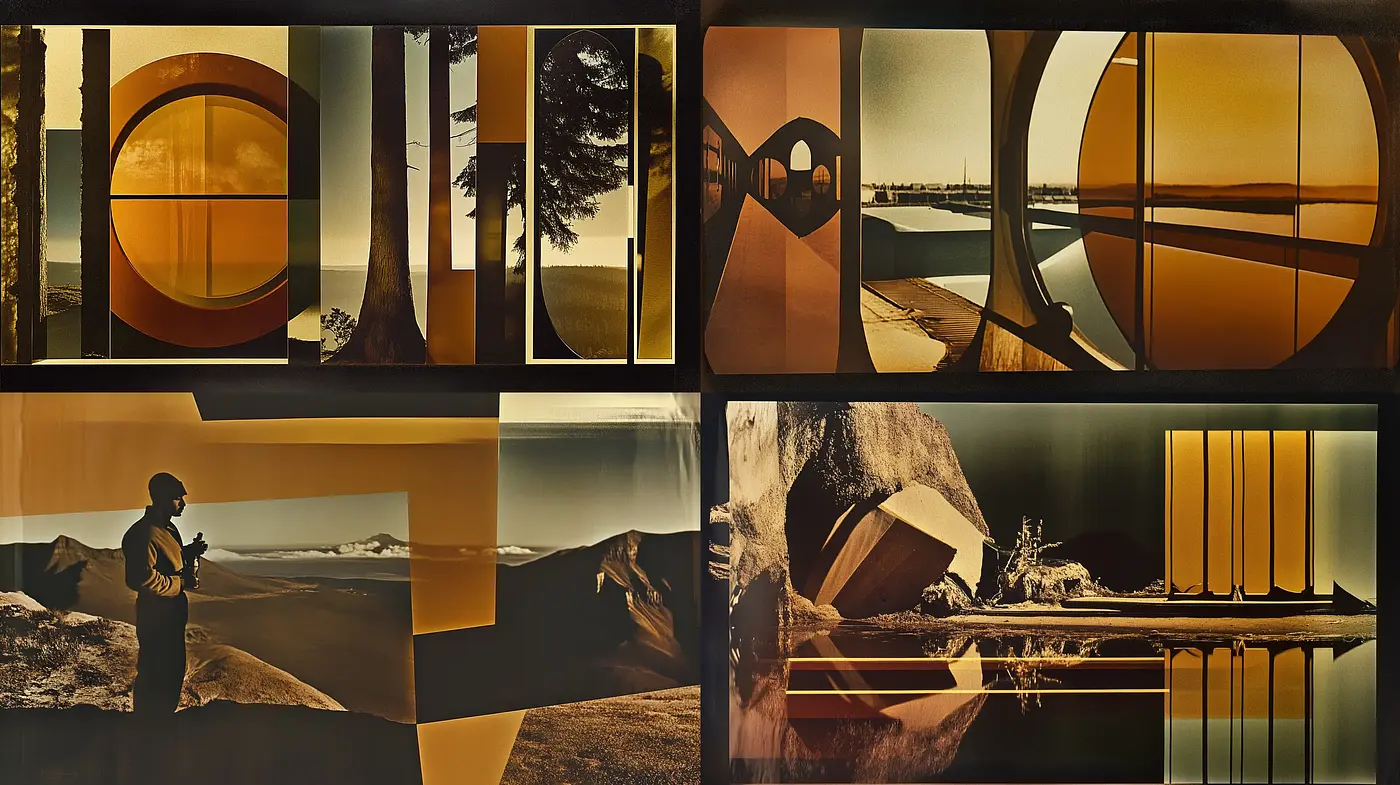 Ethereal Sepia Landscapes and Vistas in Cinematic Tableaus - Midjourney sref style