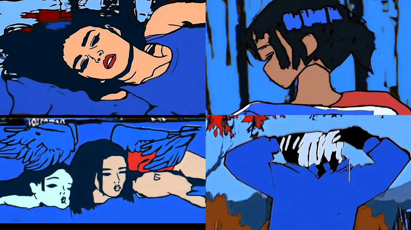 Abstract Expressionism with a Bold Comic-like Palette - Midjourney sref style