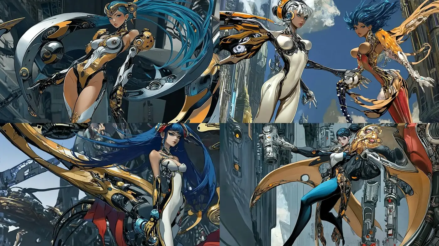 Futuristic Mechanical Elegance with a Nostalgic Anime Essence - Midjourney sref style