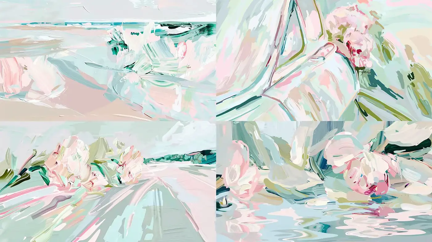 Soft Pastel Floral Impressionism with a Dreamy Atmosphere - Midjourney sref style