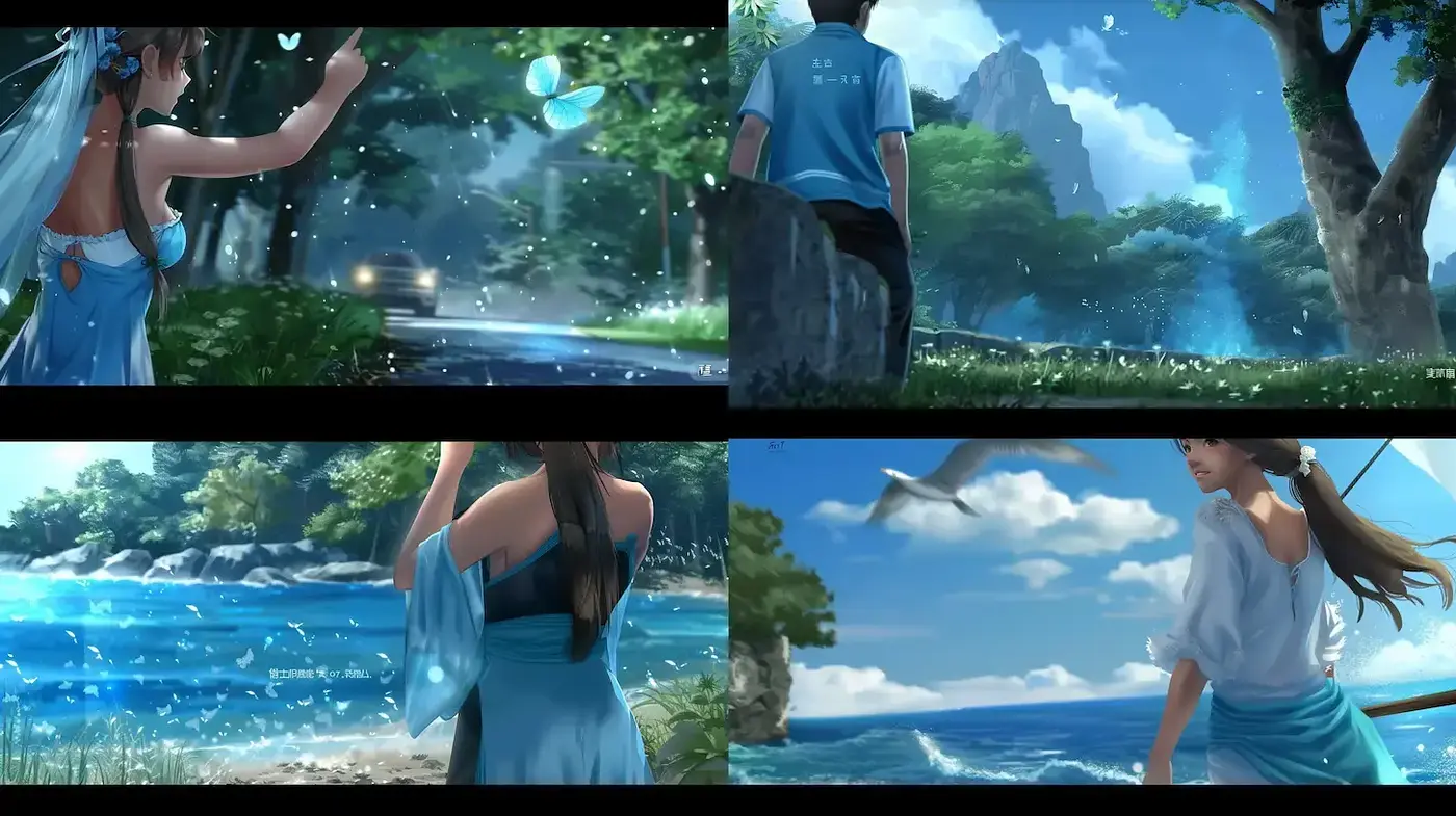 Serene Landscape Illustrations with Ethereal Elements - Midjourney sref style