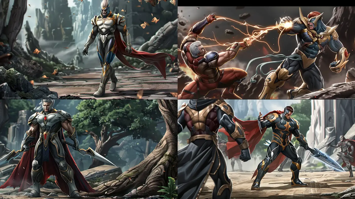 Dynamic Superhero Renaissance: A Fusion of Comic Artistry and Classical Realism - Midjourney sref style
