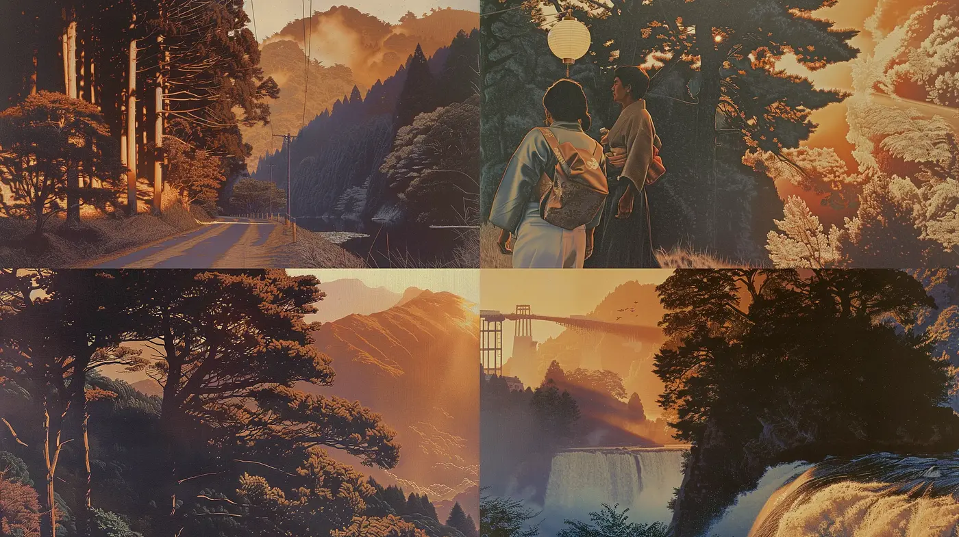 Ethereal Twilight Echoes in Stylized Nature - Midjourney sref style