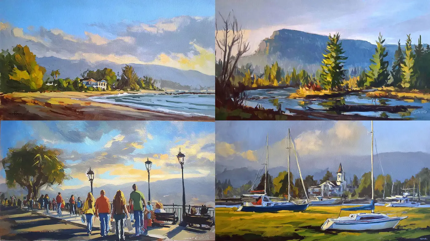 Lively Coastal Landscapes with a Touch of Impressionism - Midjourney sref style