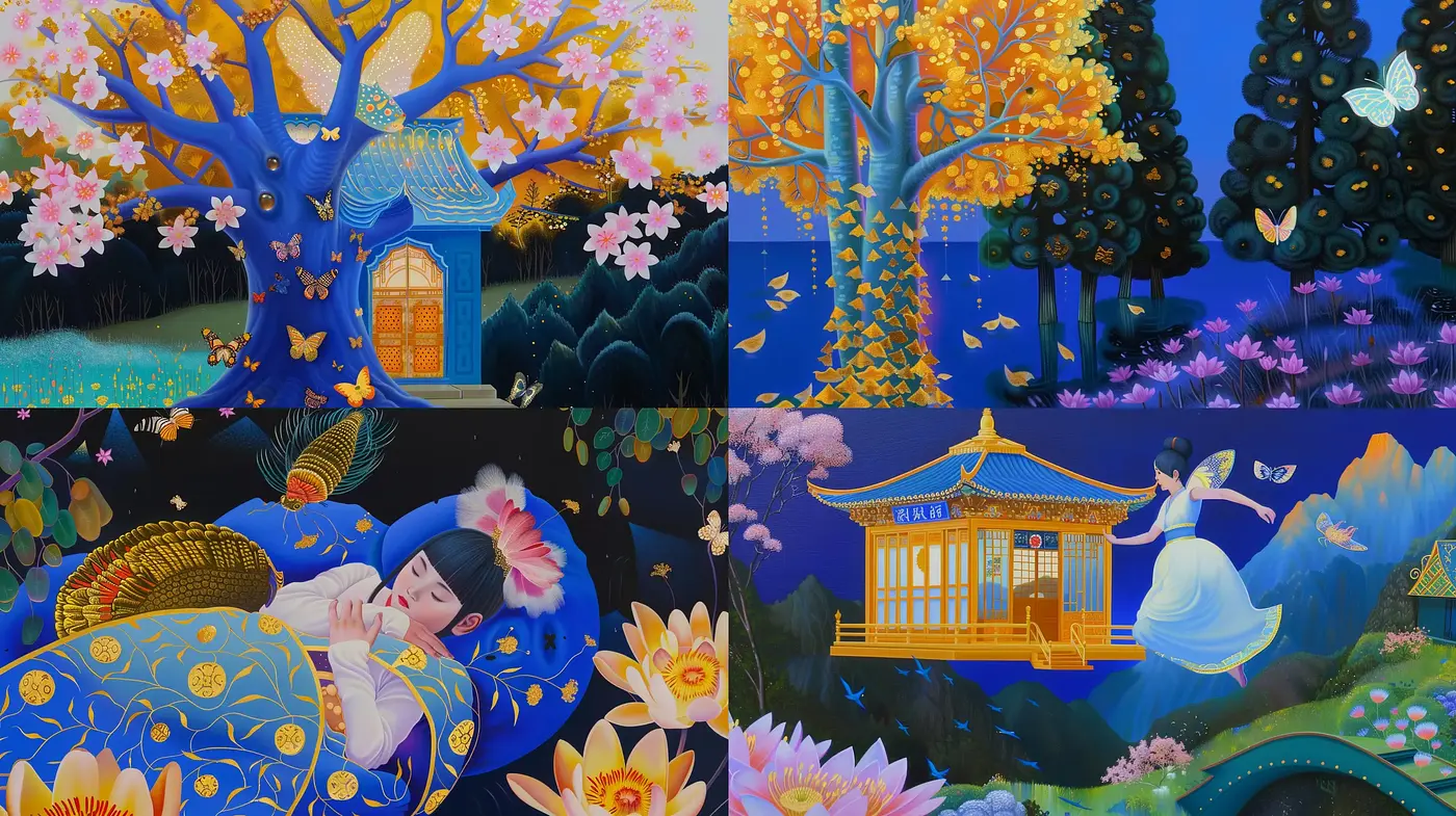Enchanted Eastern Nights in Luminous Hues - Midjourney sref style