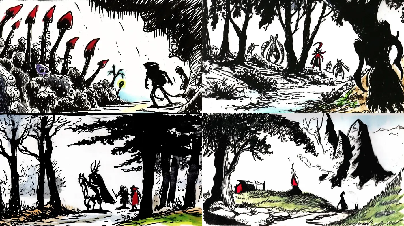 Enigmatic Brushstrokes of Mystical Tales - Midjourney sref style