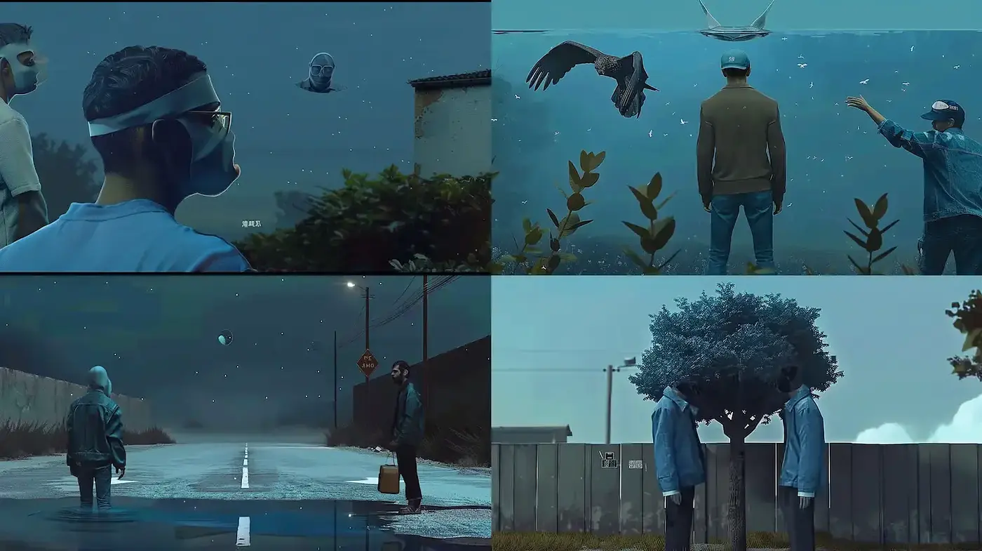 Surreal and Dreamlike Visual Narrative with Atmospheric Depth - Midjourney sref style