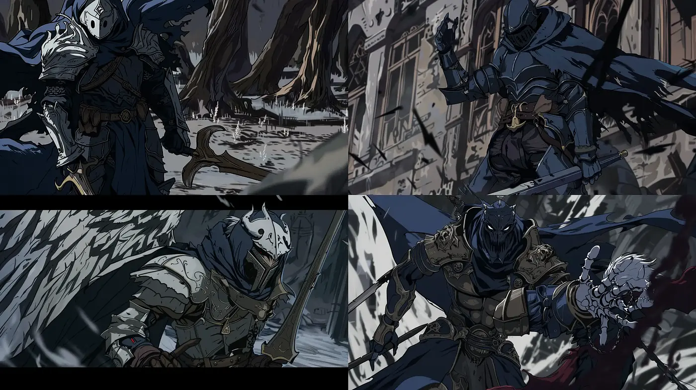 Gritty Brushstroke Valor: Dynamic Warrior Aesthetic - Midjourney sref style