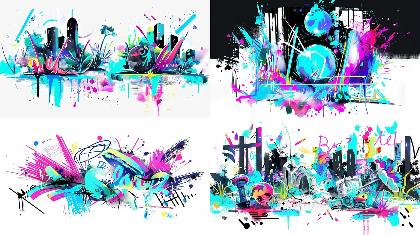 Vibrant Abstract Graffiti Fusion - Midjourney sref style