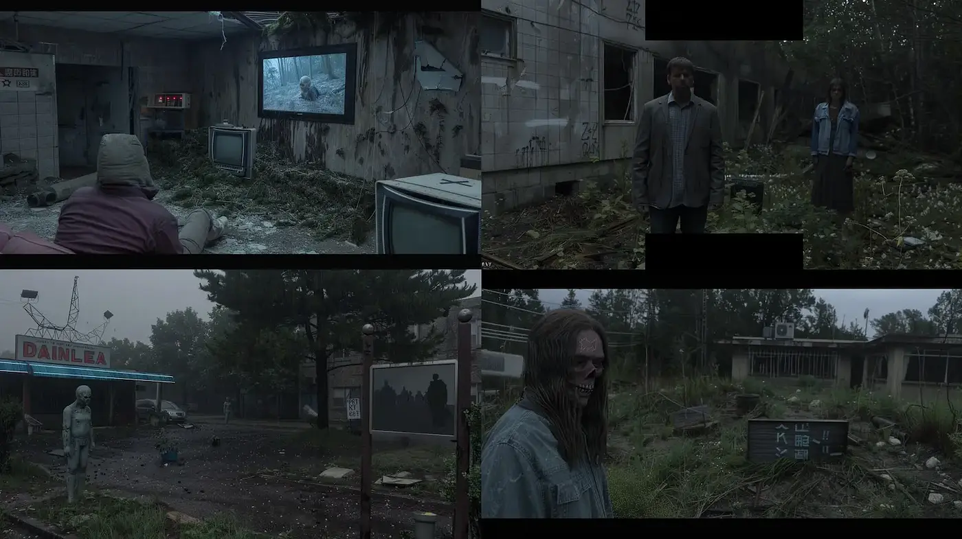 Abandoned Urban Decay with Haunting Atmosphere - Midjourney sref style