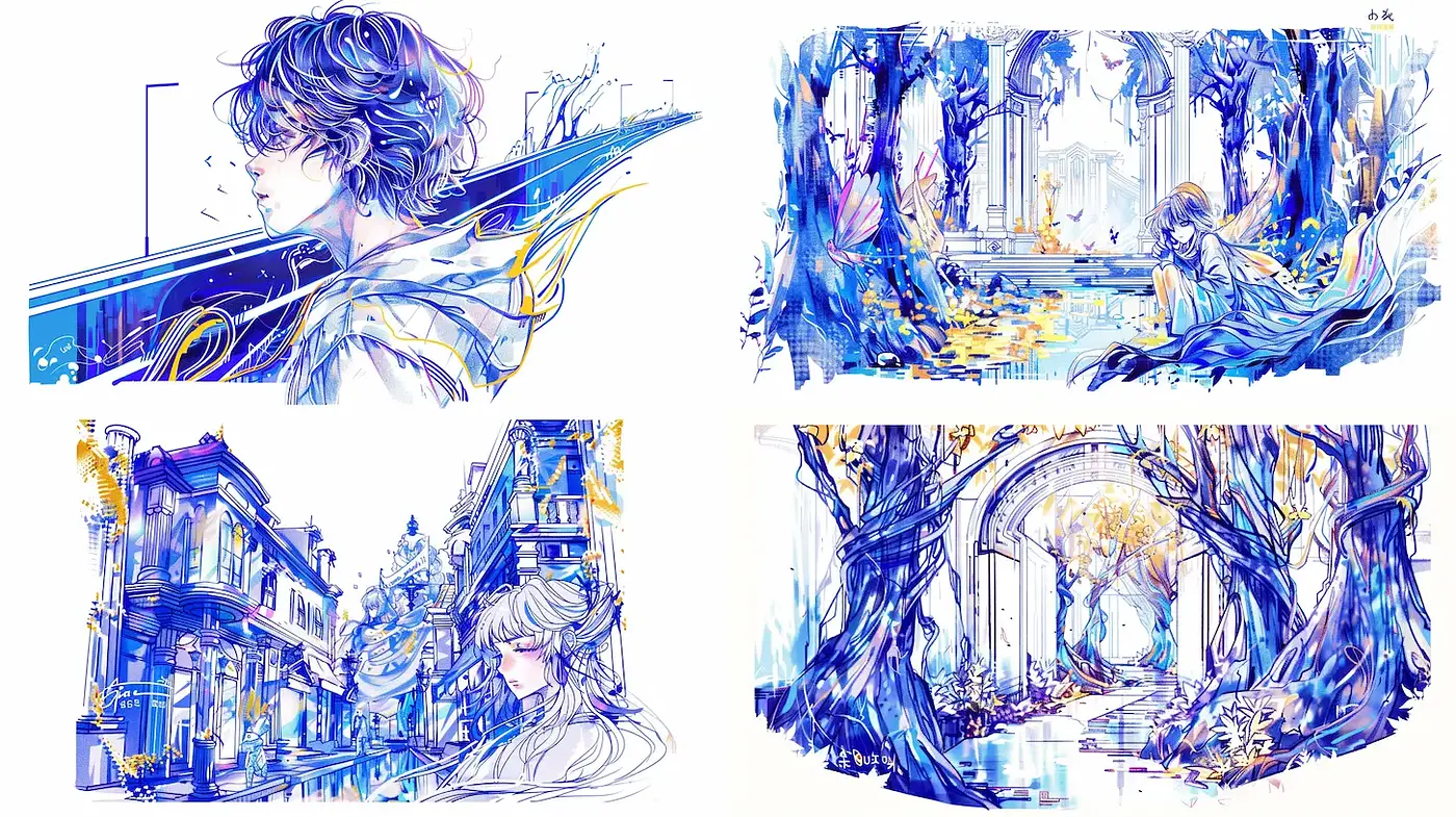 Whimsical Fantasy Illustrations with Ethereal Elements - Midjourney sref style