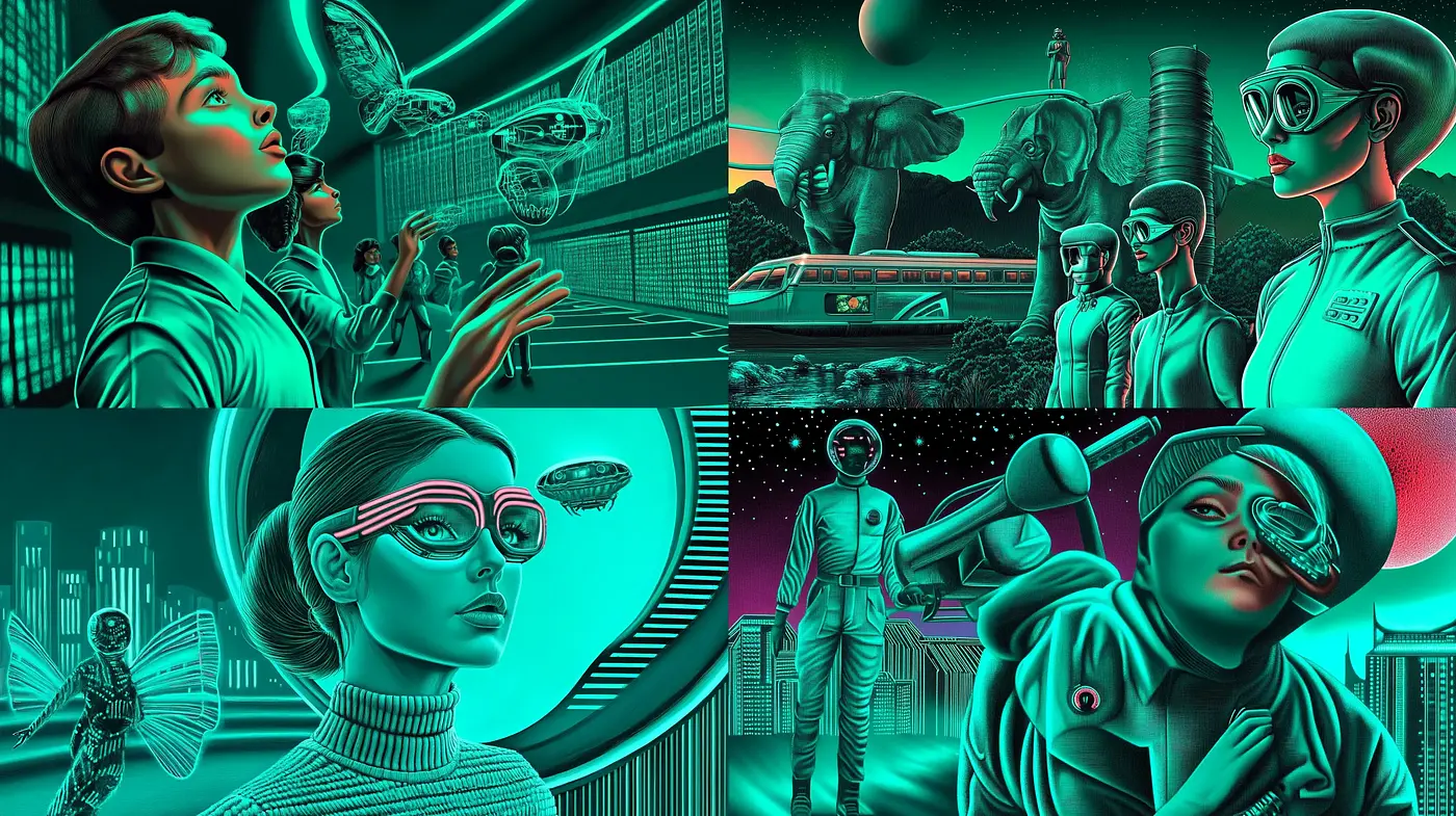 Luminous Dreamscape: A Neon Retrofuturistic Journey - Midjourney sref style