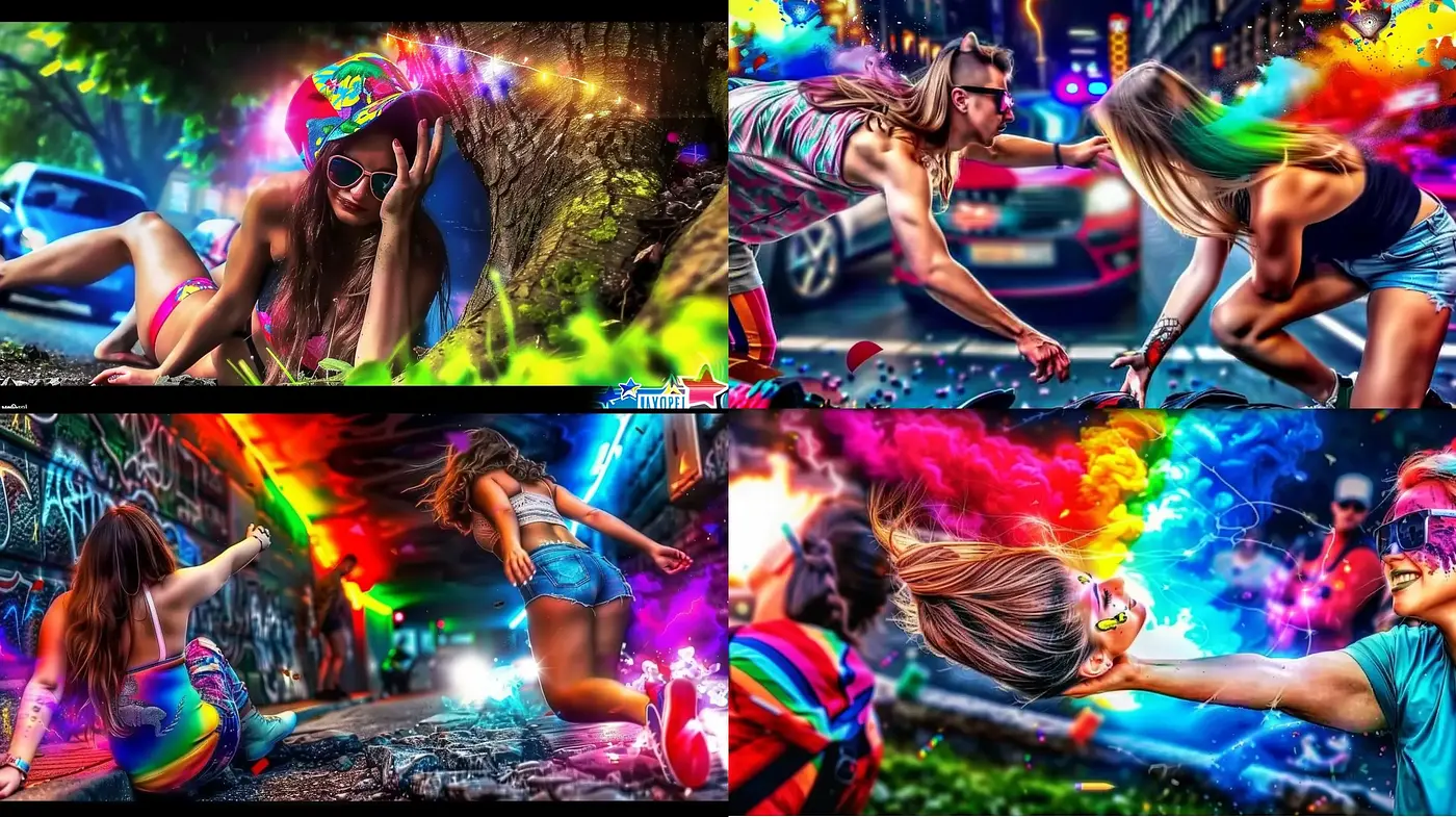 Vibrant and Eclectic Hyper-Realistic Fusion - Midjourney sref style