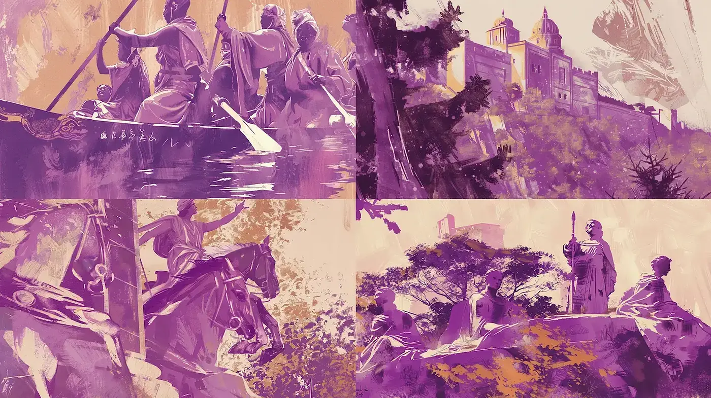 Epic Historical Narrative with a Blend of Impressionism and Expressionism - Midjourney sref style