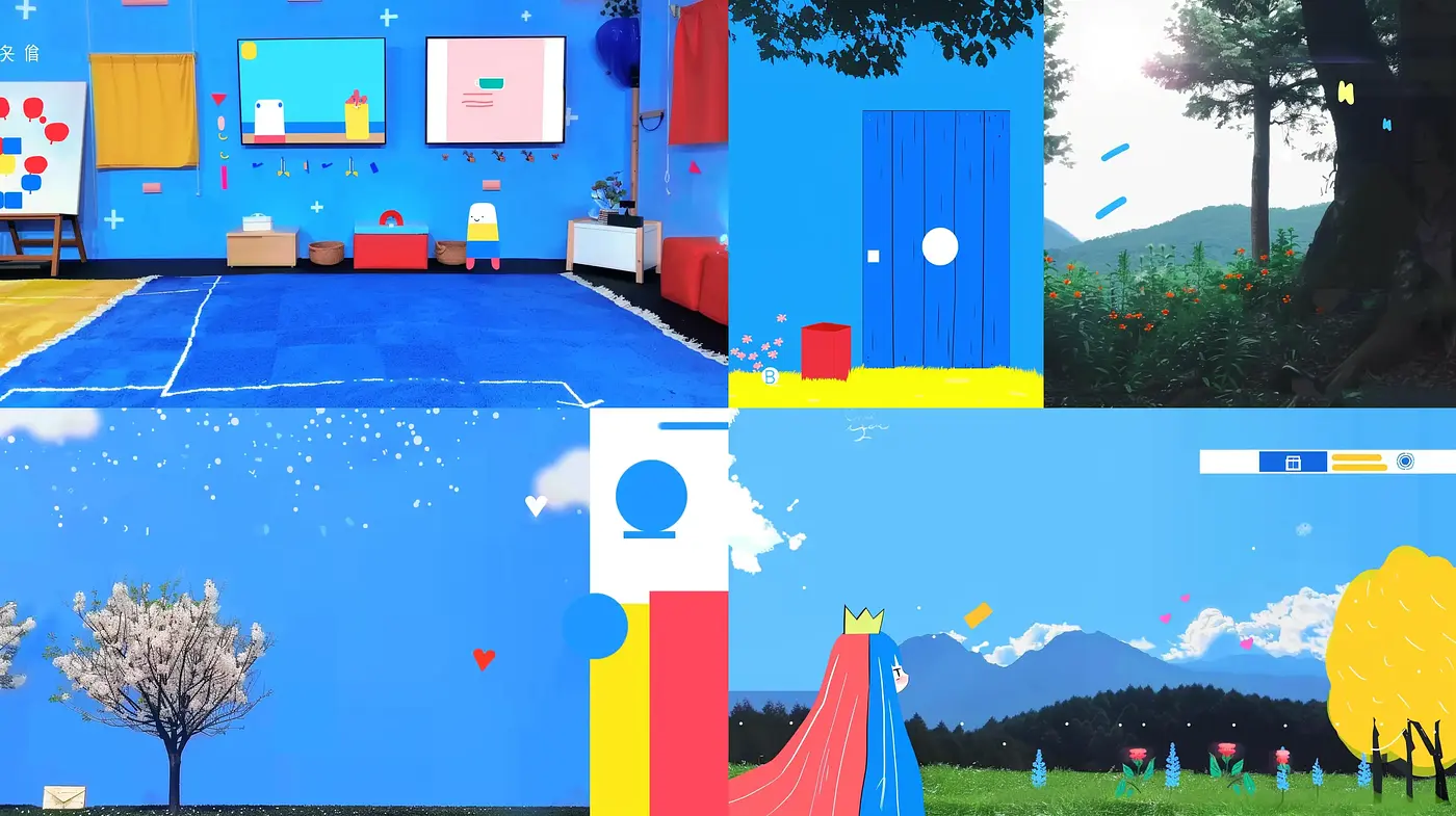 Vibrant Minimalism with Bold Geometric Contrasts - Midjourney sref style
