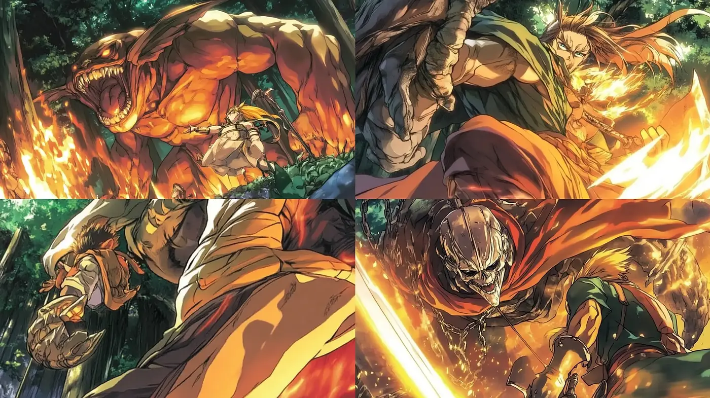 Dynamic Intensity in Japanese Manga-Inspired Illustration - Midjourney sref style