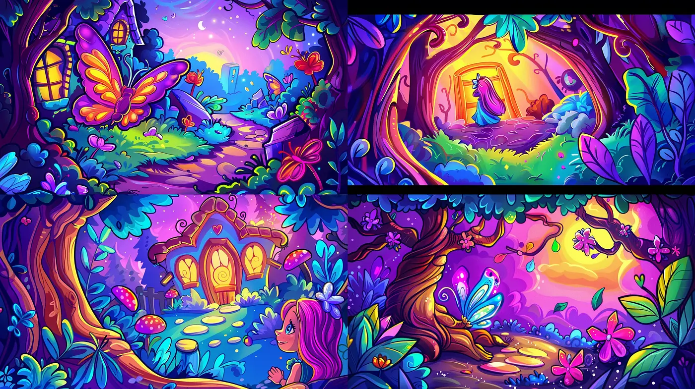 Enchanted Vivid Dreamscapes in Lush Hues - Midjourney sref style