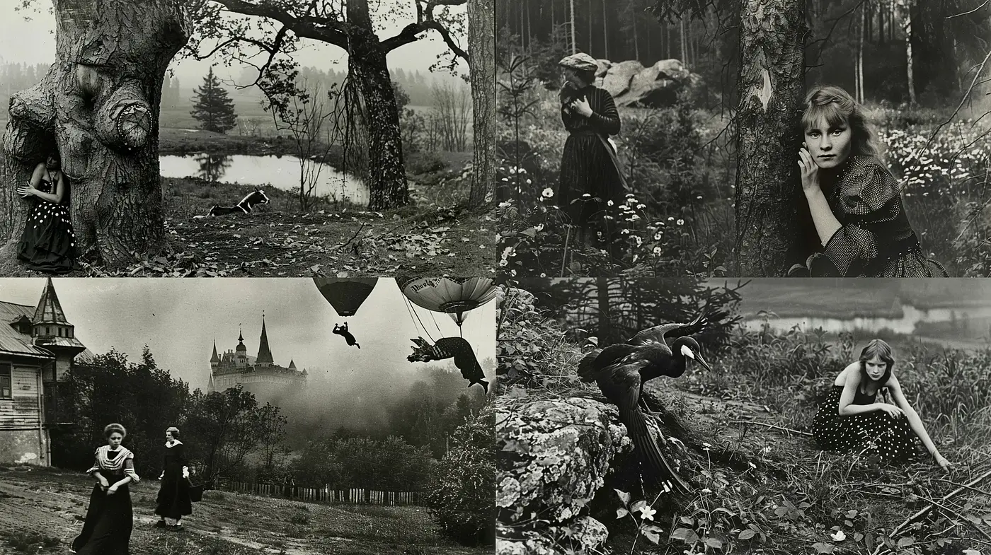 Gothic Romanticism in Monochrome: A Consistent Journey through Dark Elegance and Mystery - Midjourney sref style
