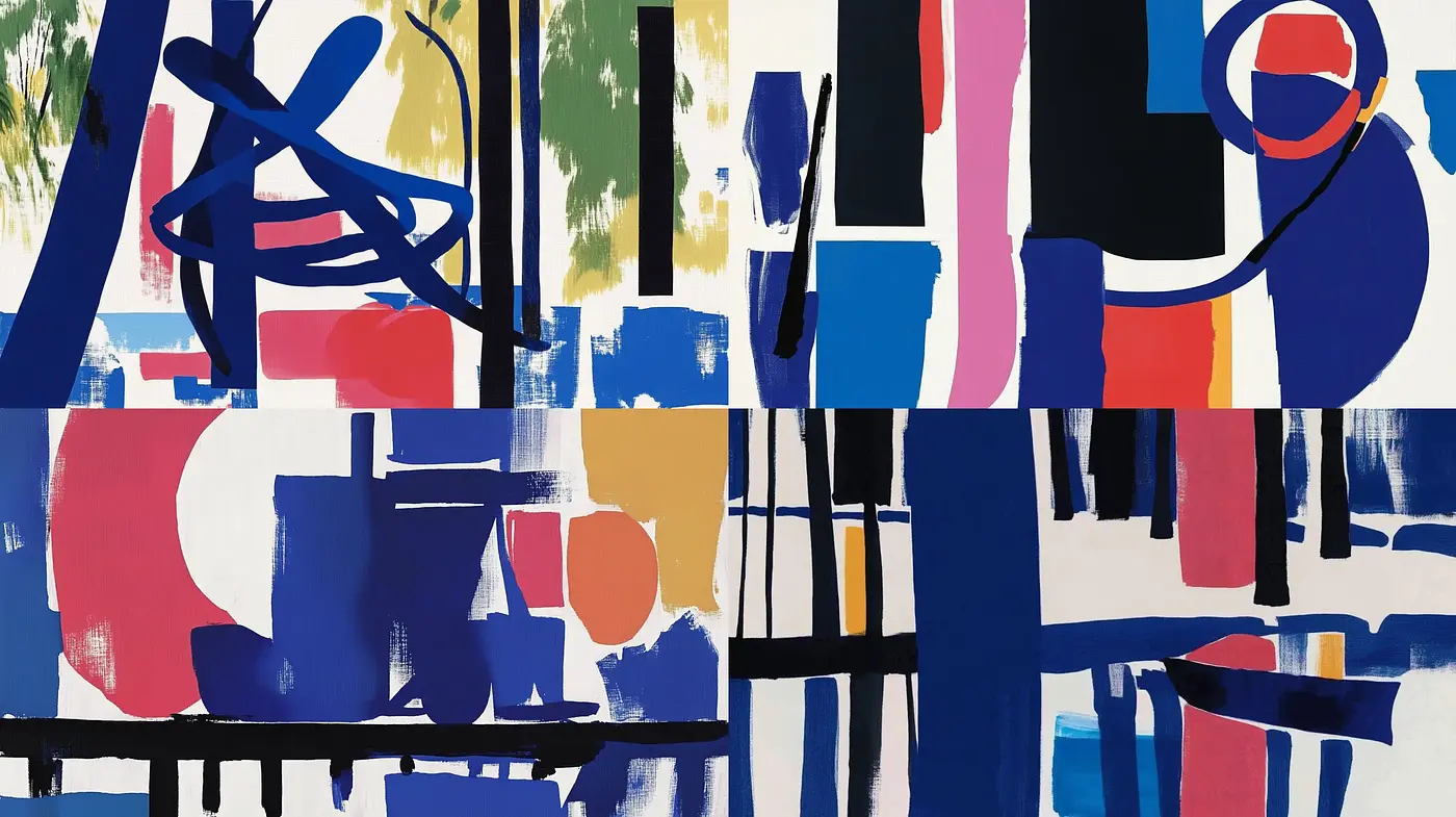Abstract Expressionism with a Hint of Retro Futurism - Midjourney sref style