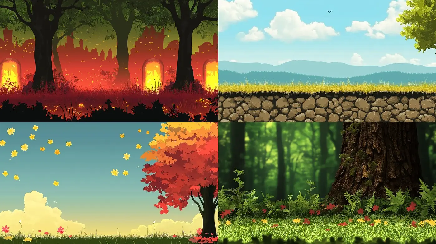 Serene Nature Vignettes with Consistent Stylistic Elements - Midjourney sref style