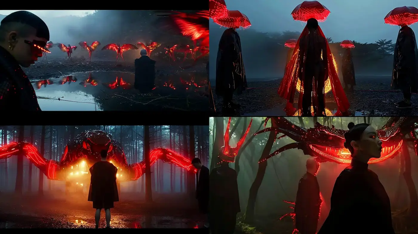 Surreal and Atmospheric Imagery with Dark Fantasy Elements - Midjourney sref style