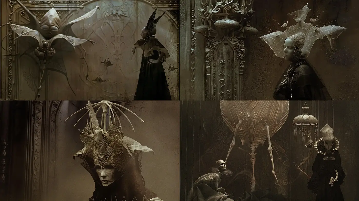Gothic Reverie: Dark Elegance and Ethereal Enchantment - Midjourney sref style