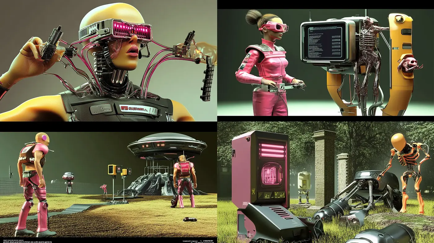Futuristic Retro Synthwave Panorama - Midjourney sref style