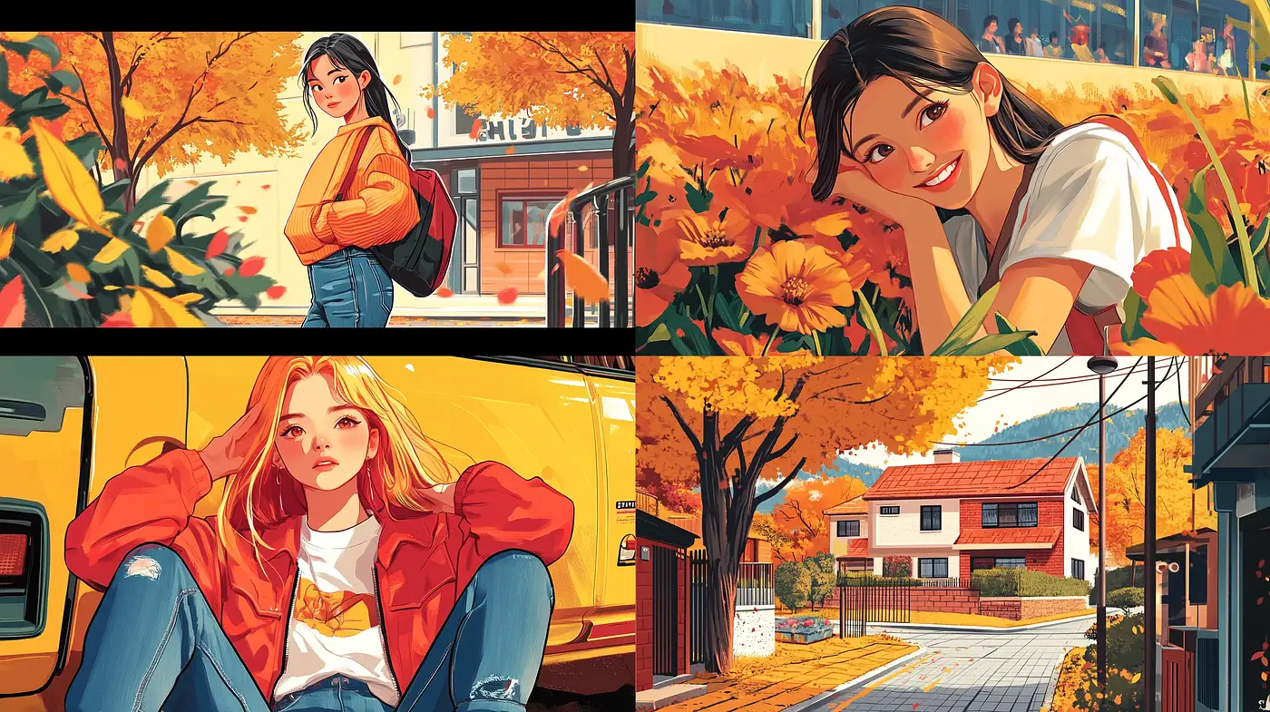 Golden Hour Radiance in Contemporary Digital Illustration - Midjourney sref style