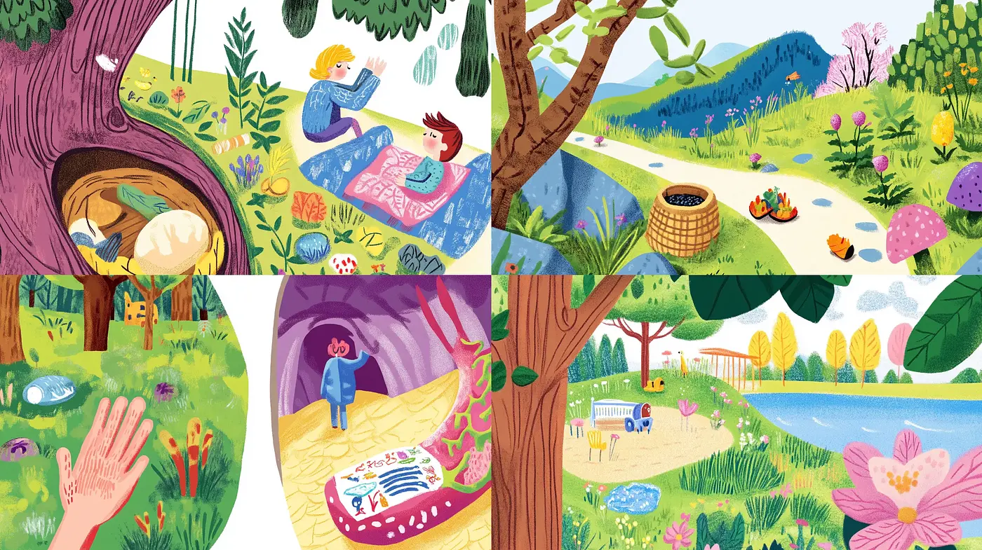 Whimsical Nature Idylls with a Storybook Charm - Midjourney sref style