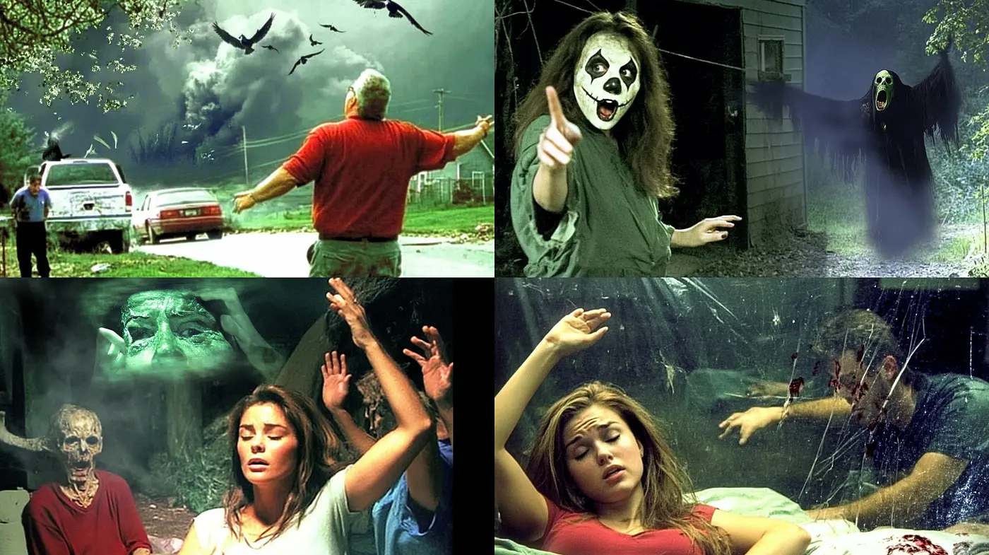 Dramatic and Eerie Cinematic Realism with Supernatural Elements - Midjourney sref style
