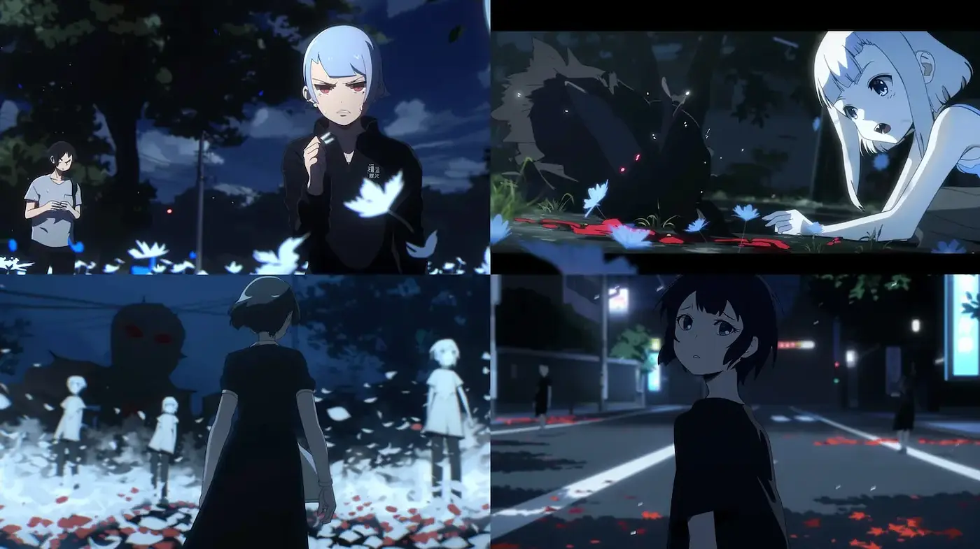Dramatic and emotive anime-inspired visuals with a supernatural ambiance - Midjourney sref style