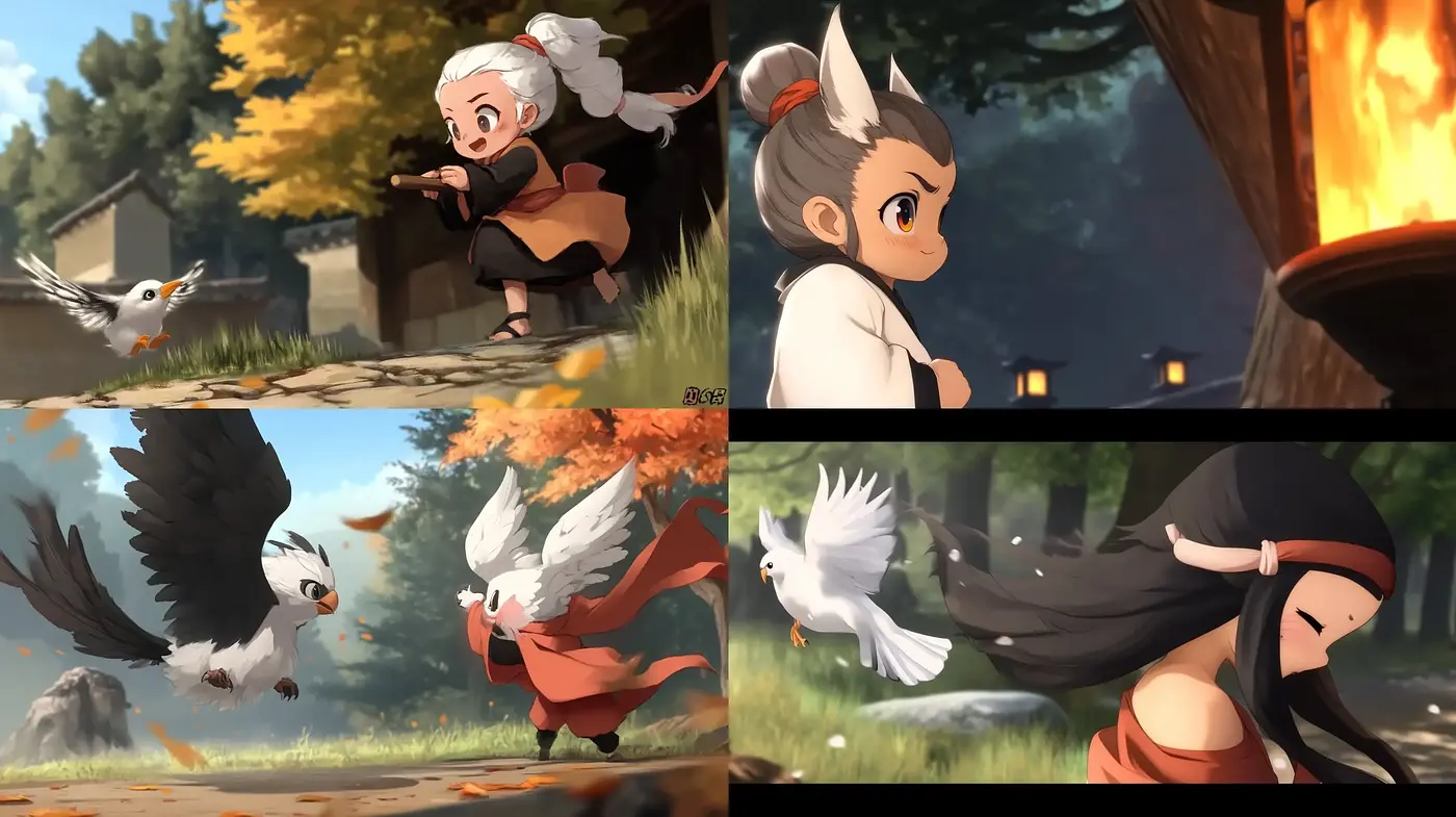 Serene Storybook Illustrations with a Warm Autumnal Palette - Midjourney sref style