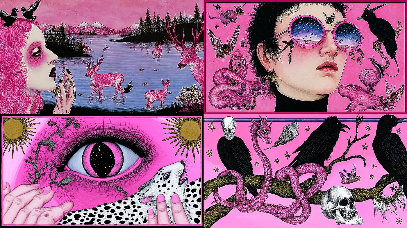 Vibrant surrealism with psychological depth - Midjourney sref style