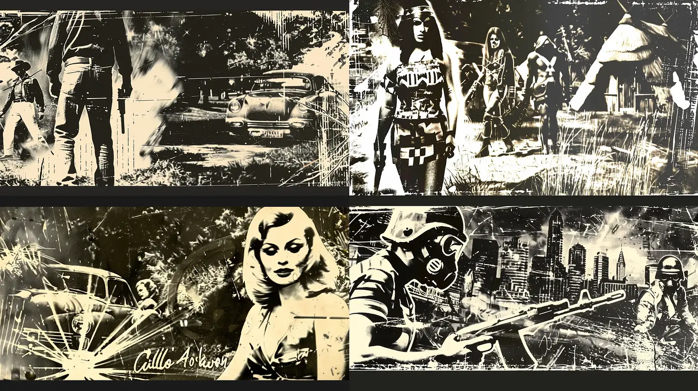 Gritty Noir-Inspired Graphic Novel Aesthetic - Midjourney sref style