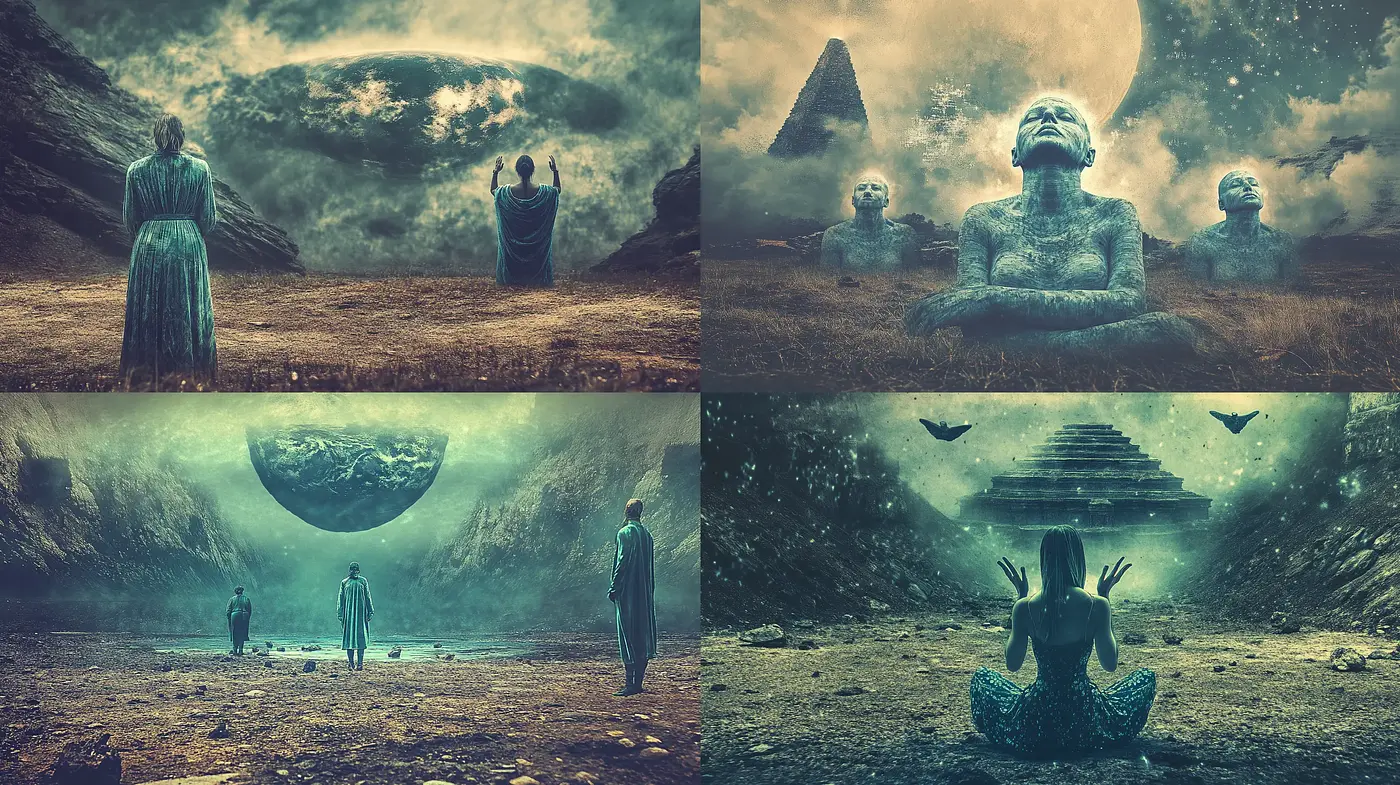 Ethereal Visions of Otherworldly Monoliths - Midjourney sref style