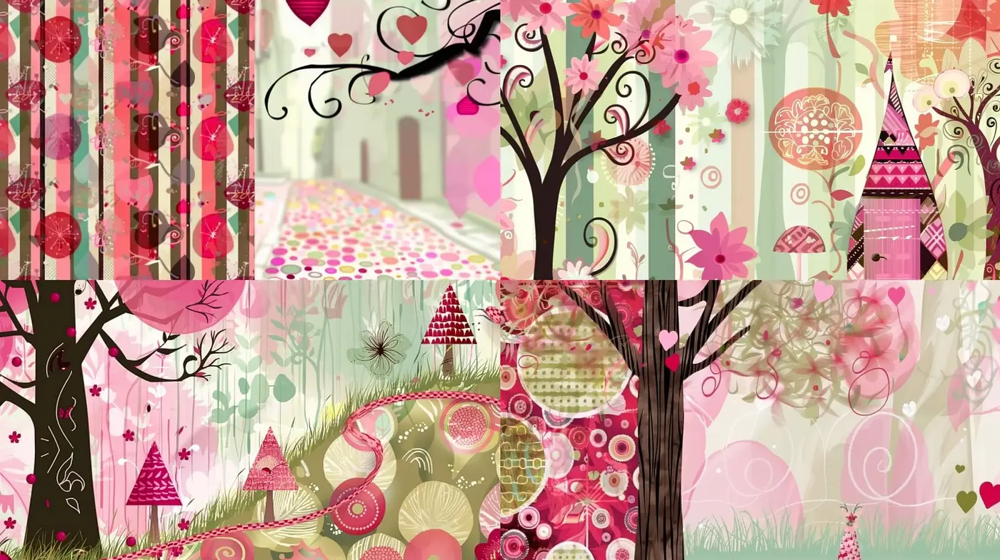 Whimsical Arboreal Dreamscapes in Pastel - Midjourney sref style