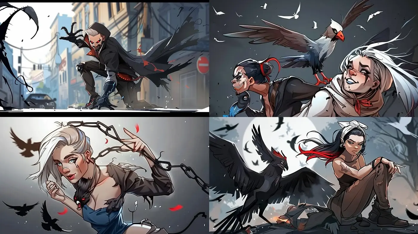 Dynamic Urban Fantasy with Cinematic Comic Artistry - Midjourney sref style