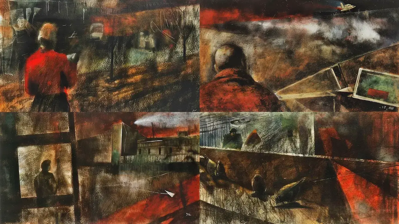 Dramatic Narrative Landscape with Expressionist Undertones - Midjourney sref style