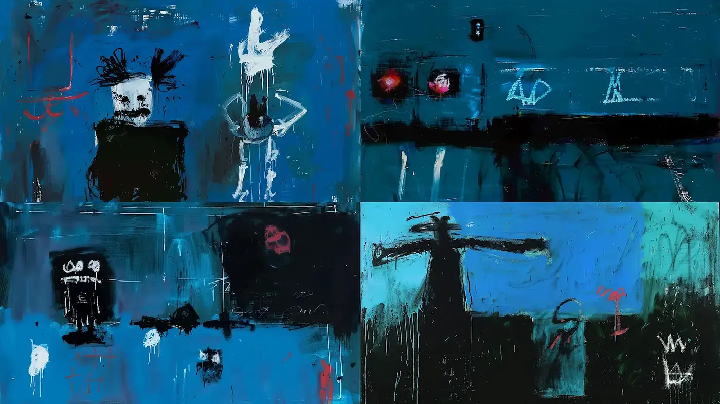 Abstract Expressionism with Bold Colors and Dramatic Contrast - Midjourney sref style