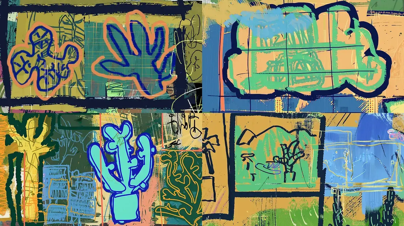 Dynamic and Playful Abstract Expressionism with a Touch of Surrealism - Midjourney sref style