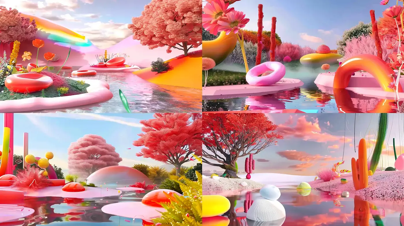 Dreamscape Reflections: A Synergy of Surrealism and Digital Art - Midjourney sref style