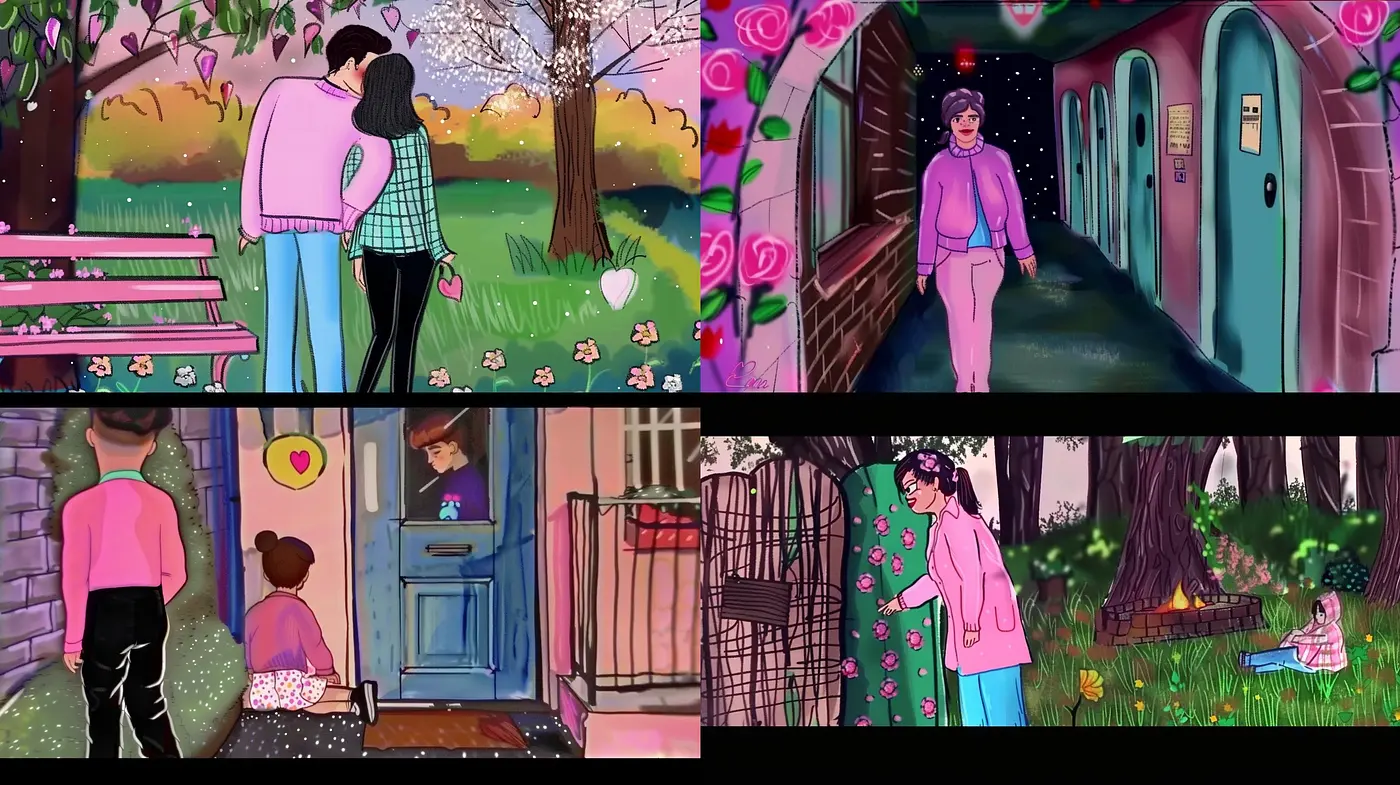 Whimsical Storybook Illustrations with a Romantic Twilight Hue - Midjourney sref style