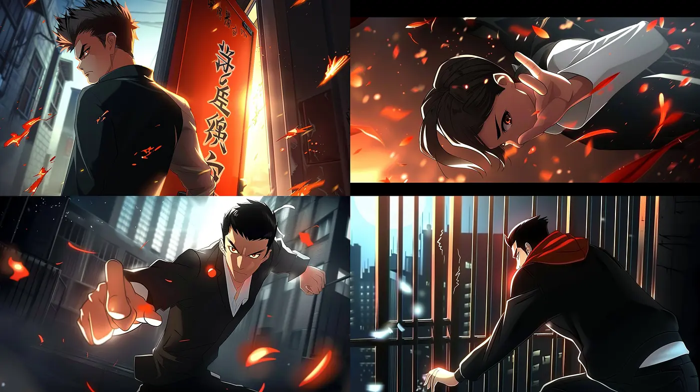 Dynamic Elegance in Vibrancy: A Fusion of Anime-Inspired Action with Vivid, Saturated Tones - Midjourney sref style