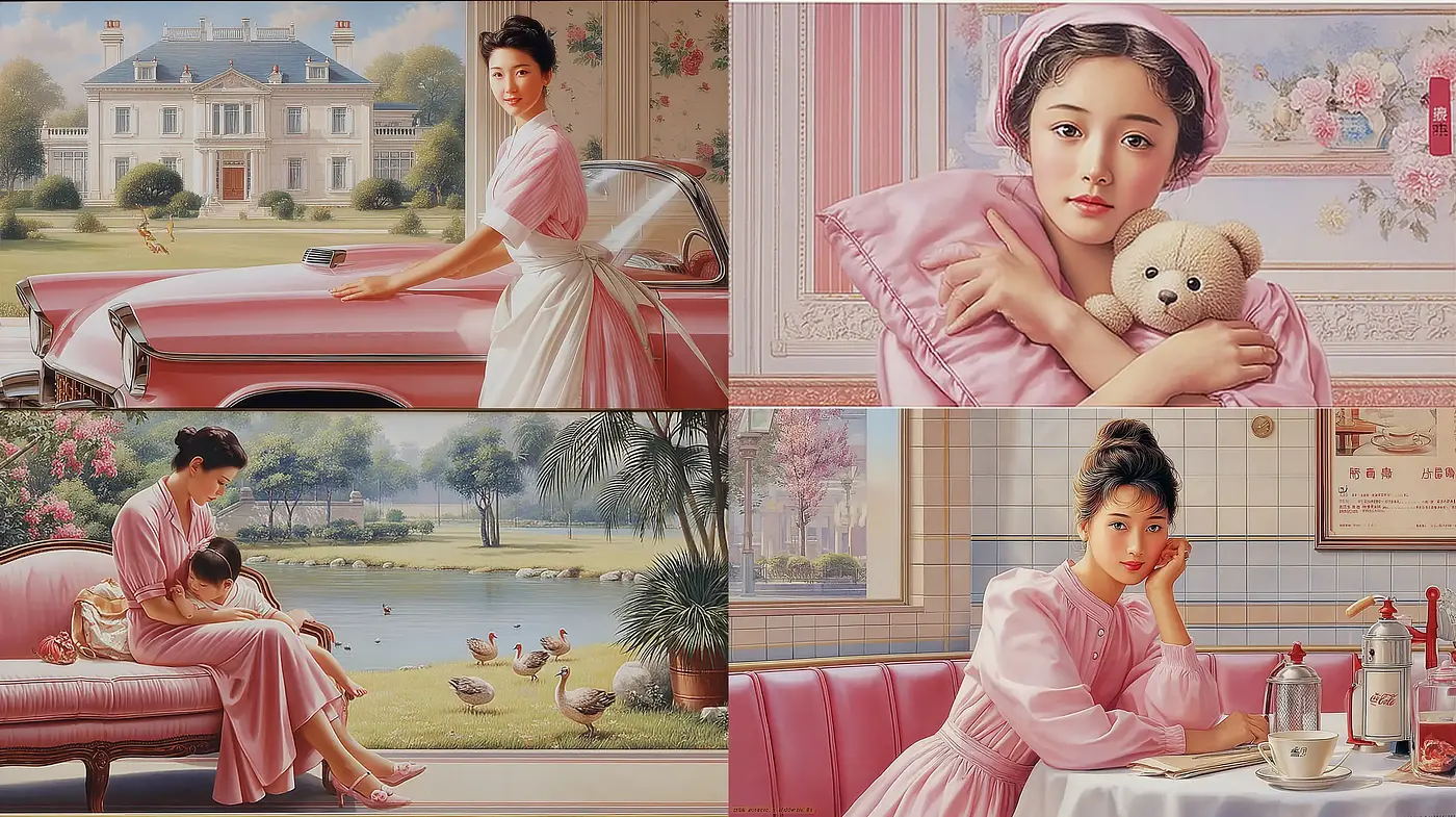 Serene and Nostalgic Scenes Evoking a Soft Historical Aesthetic - Midjourney sref style
